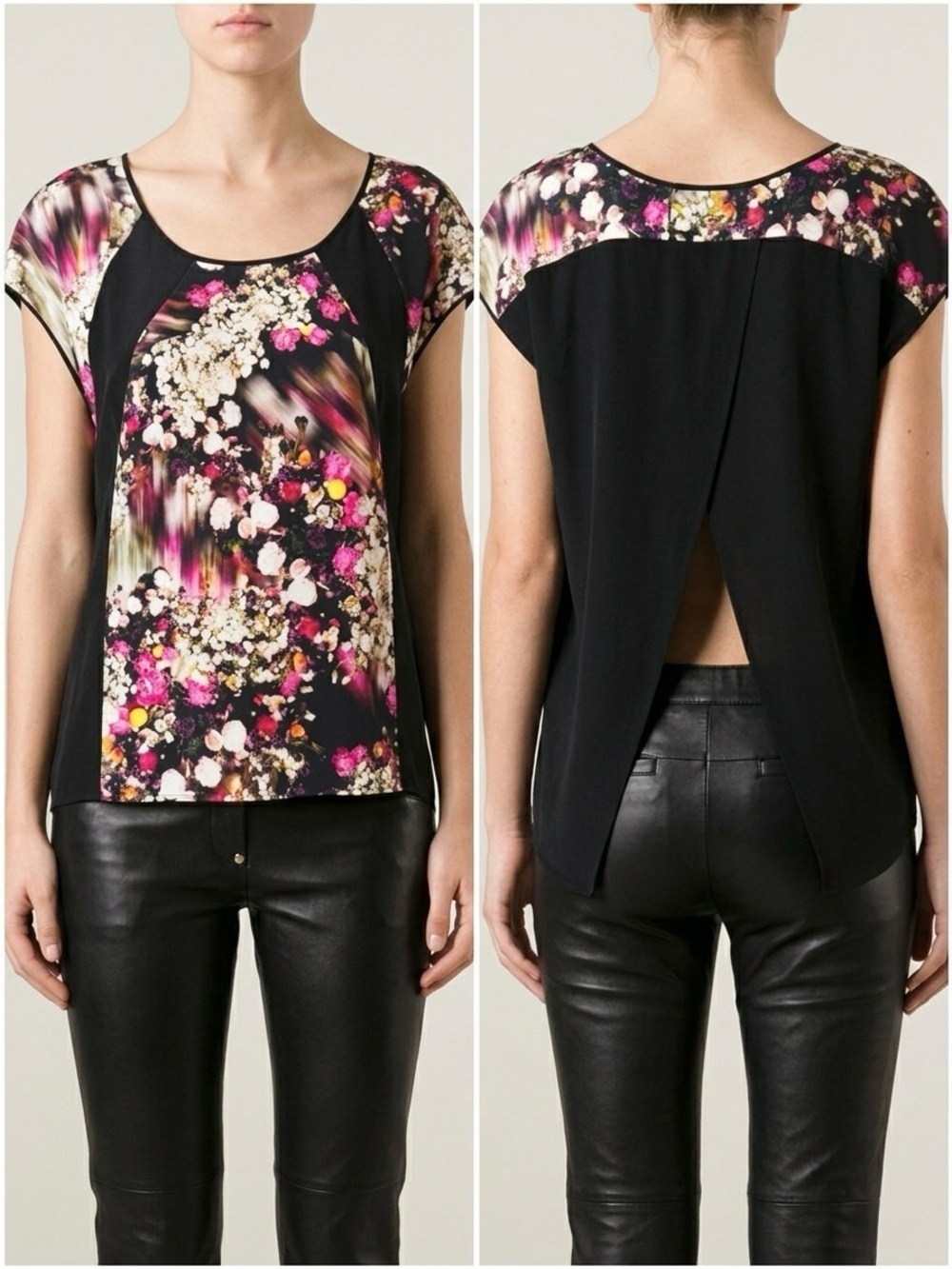 NWT Rebecca Minkoff 100% Silk Floral Sleeveless Top Sz L Designer
